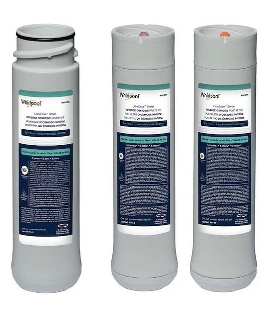 Whirlpool WHER25 WHEERF /Wheerm also replaces Kenmore UltraFilter 450 / 650 R.O. Pre & Post Filters w/ Membrane SET