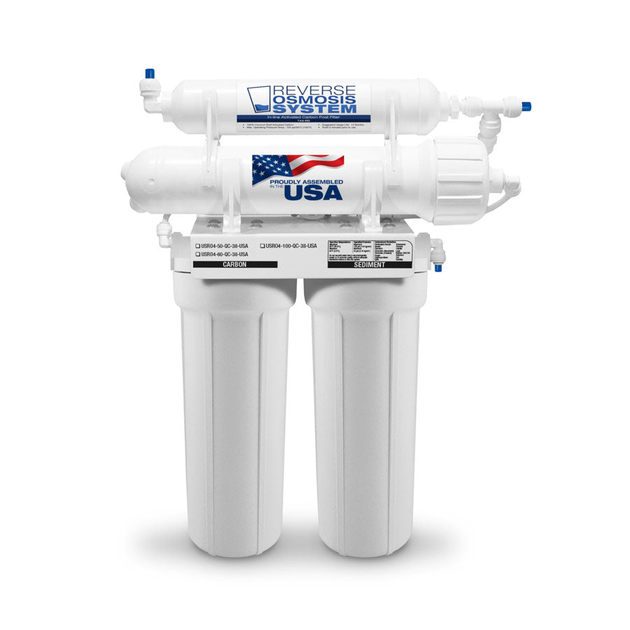 H2O USRO4-100-JG-NF, 4 Stage Reverse Osmosis System (No Faucet)