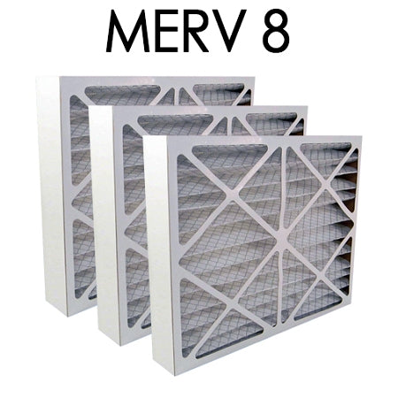 20x25x4 MERV 8 Pleated Air Filter 3PK - 19.5x24.5x3.625 - Actual Size